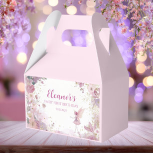 Floral Fairy First Birthday Favor Box