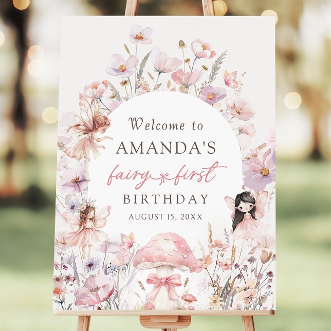 Floral Fairy First Birthday Welcome Sign (Creator Uploaded)
