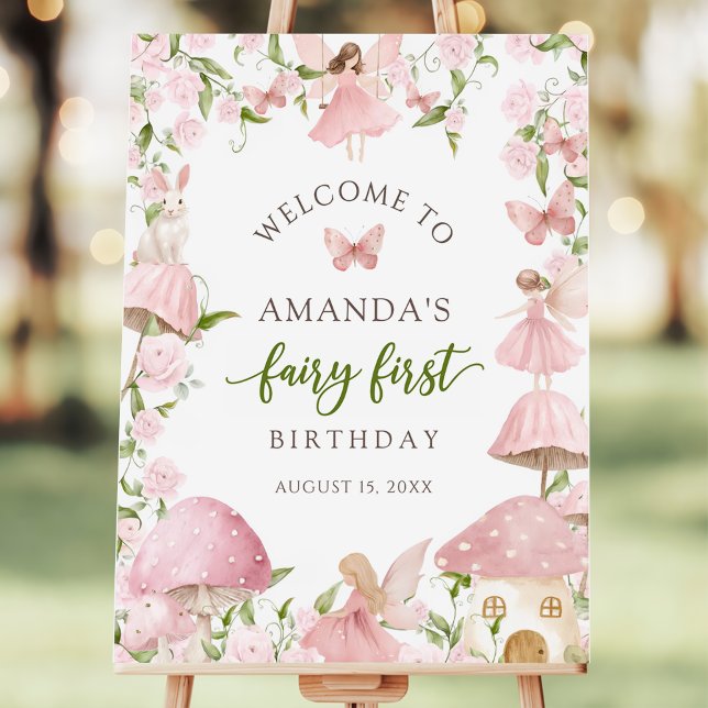 Floral Fairy First Birthday Welcome Sign (Creator Uploaded)