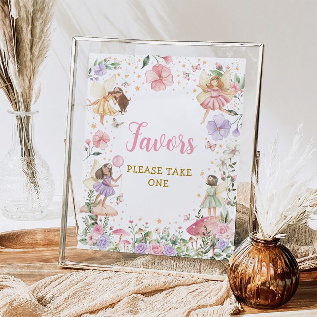 Floral Fairy Garden Birthday Favors Table Sign (Creator Uploaded)