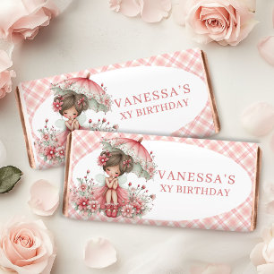 Floral Fairy Girl Blush Pastel Birthday Hershey   Bar Favors