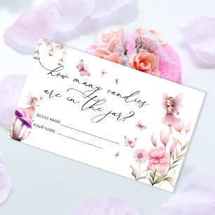 Floral Fairy How Many Candies in the Jar Enclosure Card