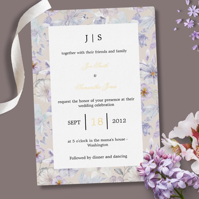 Floral fairy romantic garden foil invitation (Creator Uploaded)