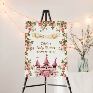 Floral Fairytale Castle Baby Shower Welcome Sign
