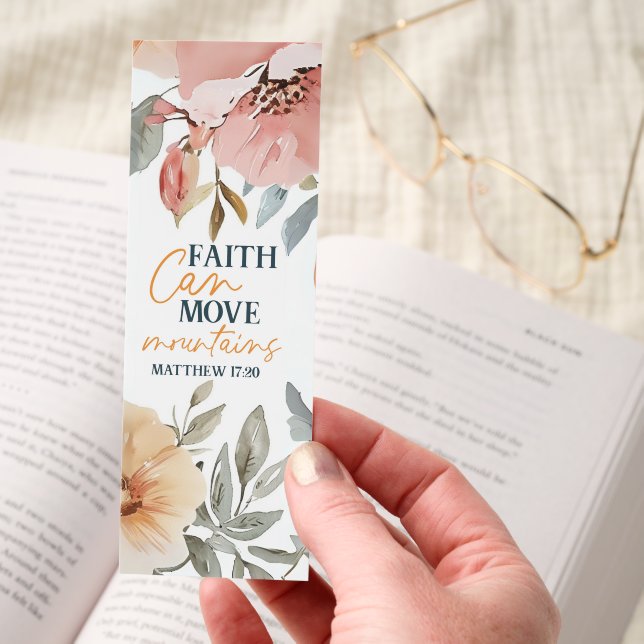 Floral Faith Can Move Mountains Bookmarks (Hand)