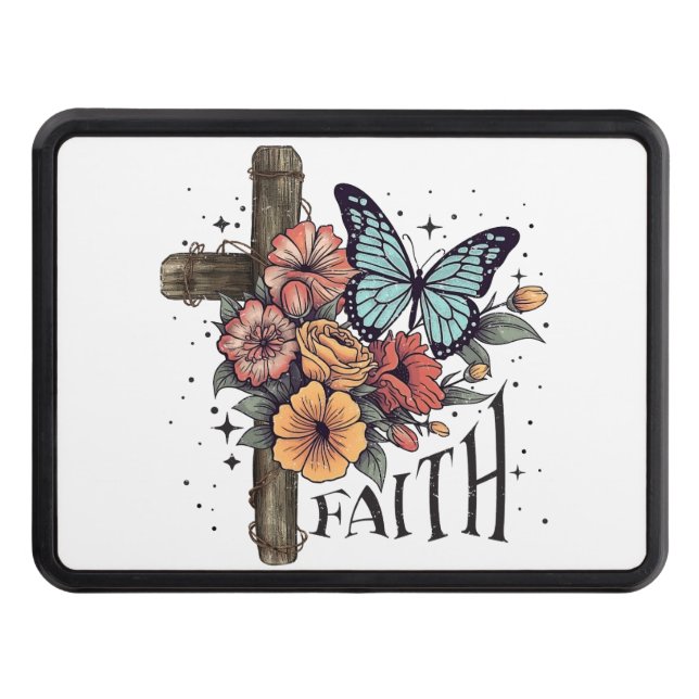 Floral Faith Cross Hitch Cover (Front)