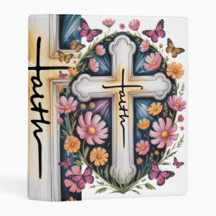 Floral Faith Cross Mini Binder