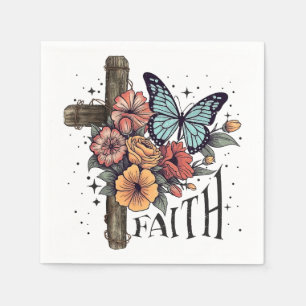 Floral Faith Cross Napkins