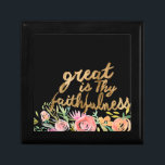 Floral Faith - Greath is Thy Faithfulness Gift Box<br><div class="desc">Floral Faith II by Studio W. "Great is Thy Faithfulness" done in a beautiful gold cursive script alongside watercolor flowers.</div>
