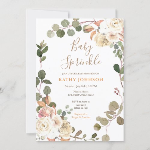 Floral Fall Baby Sprinkle Invitation