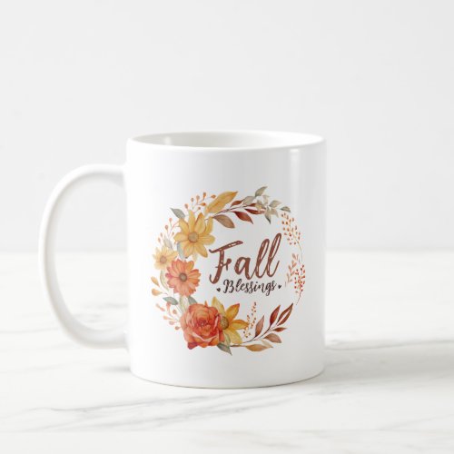 Floral Fall Blessings  Coffee Mug