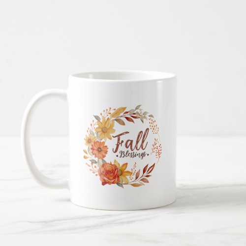 Floral Fall Blessings  Coffee Mug