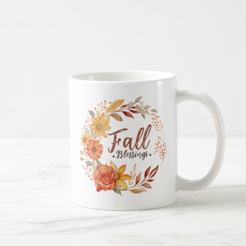 Floral Fall Blessings Coffee Mug