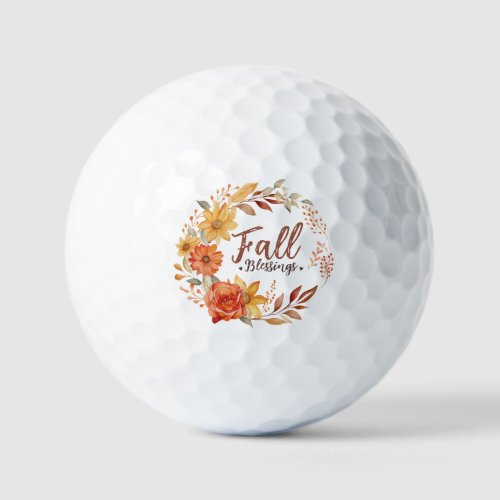 Floral Fall Blessings Golf Balls