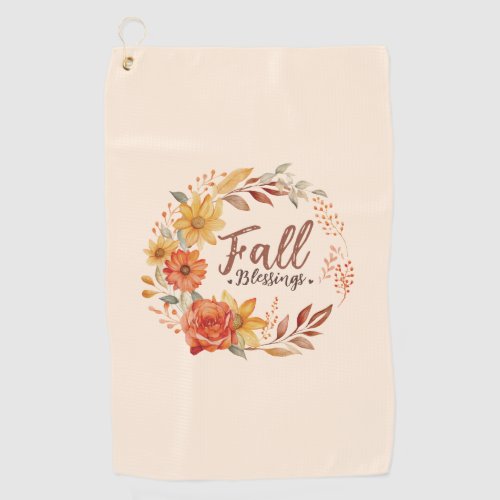 Floral Fall Blessings Golf Towel
