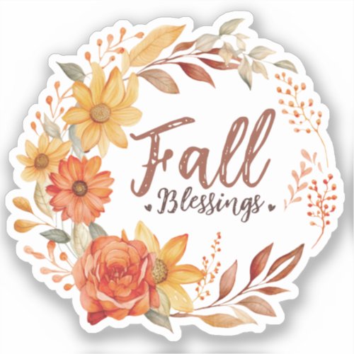 Floral Fall Blessings Sticker