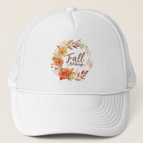 Floral Fall Blessings Trucker Hat