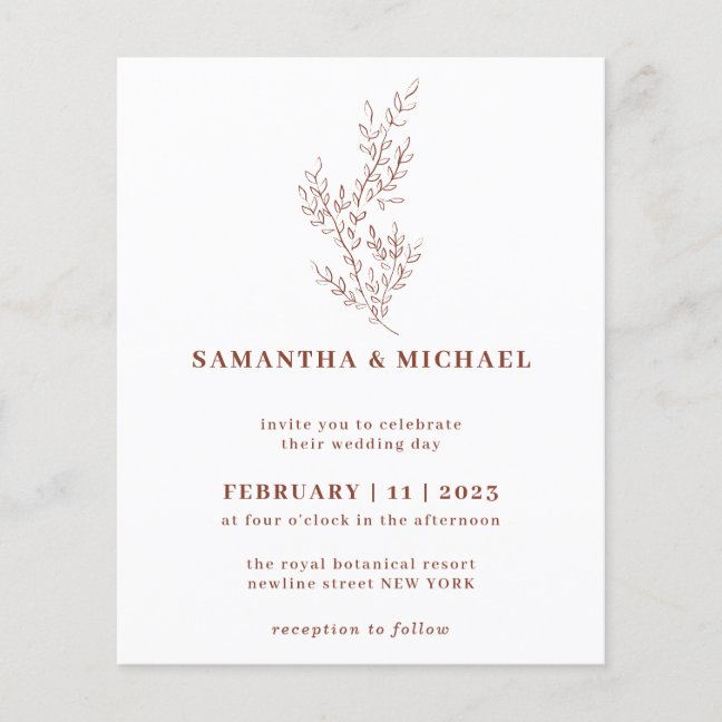 Floral Fall Boho Terracotta Indie Botanical budget Flyer