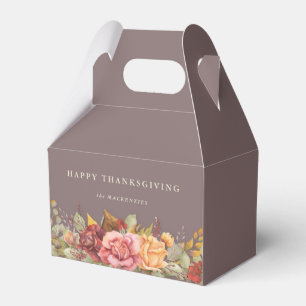 Floral Fall Border Thanksgiving Favor Boxes