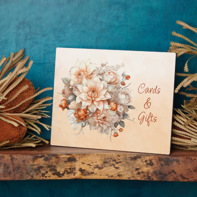 Floral Fall Colors Card and Gifts Plaque (Side)