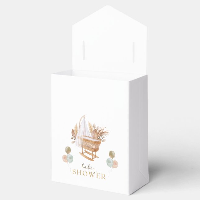 Floral Fall Cradle Baby Shower Favor Box (Opened)