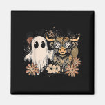 Floral Fall Highland Cow Ghost Boho Pumpkin Hallow Magnet