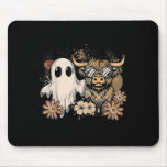 Floral Fall Highland Cow Ghost Boho Pumpkin Hallow Mouse Pad