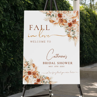 Floral Fall In love Bridal Shower Welcome Sign