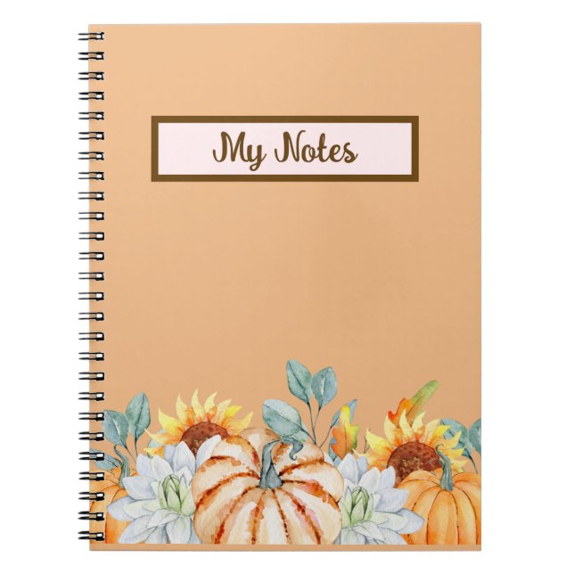 Floral Fall Inspire School  Notebook (Front)