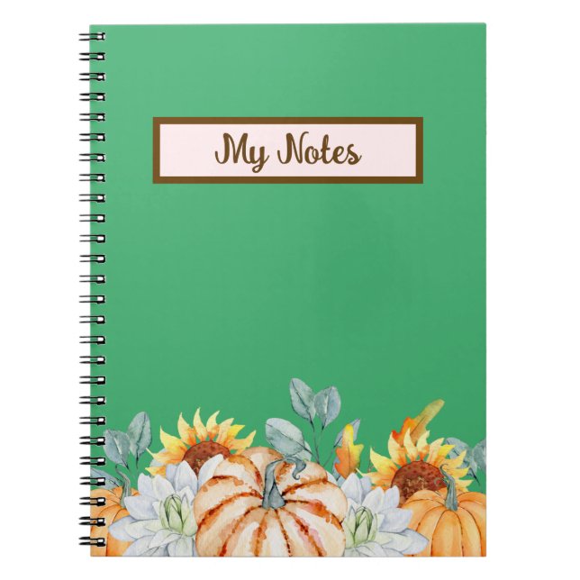 Floral Fall Inspire School  Notebook (Front)