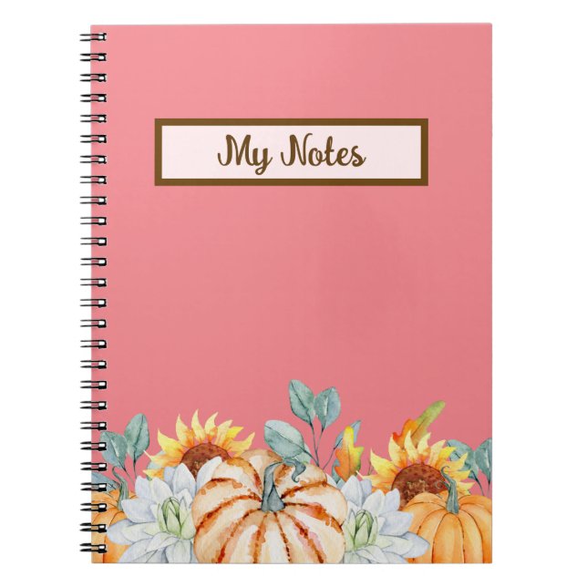 Floral Fall Inspire School  Notebook (Front)