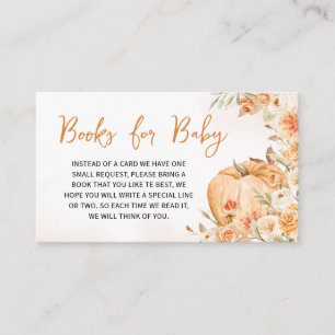 Floral Fall Little Pumpkin Baby Books for Baby Enclosure Card
