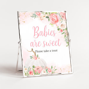 Floral Fall Pumpkin Baby Shower Babies are Sweet Poster