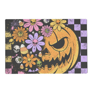 Floral Fall Pumpkin Halloween Placemat