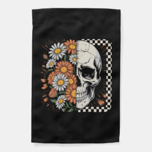 Floral Fall Skeleton Boho Halloween Garden Flag