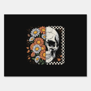 Floral Fall Skeleton Boho Halloween Sign