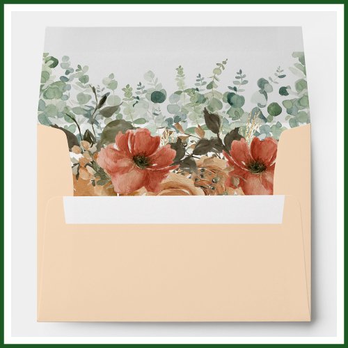 Floral Fall Terracotta Watercolor Wedding    Envelope