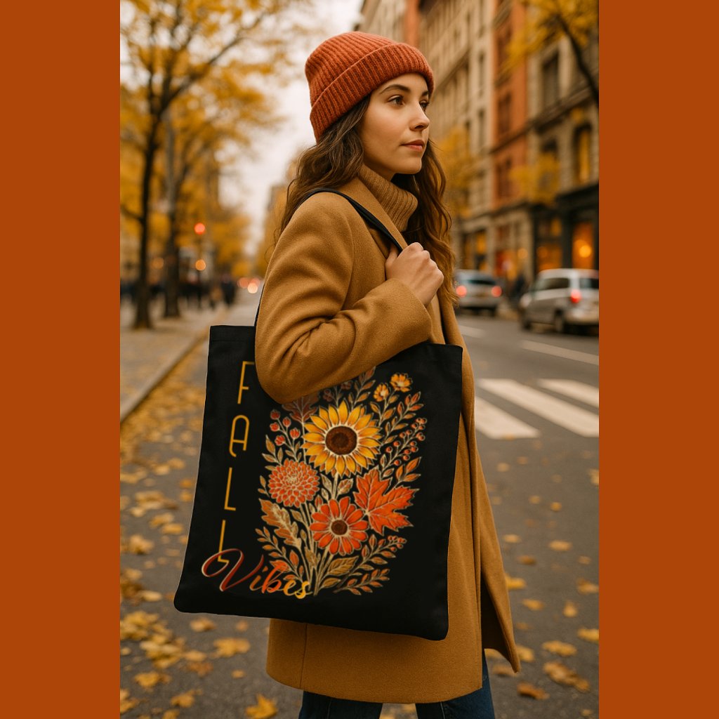 Floral Fall Vibes-Gold Outlined Modern Typography