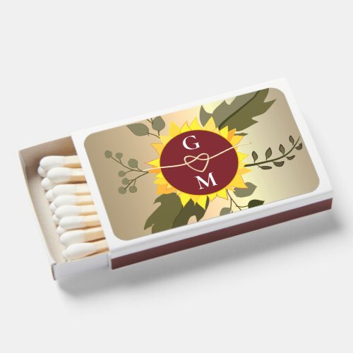 Floral Fall Wedding Matchboxes