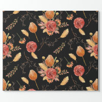 Fall Floral Wrapping Paper