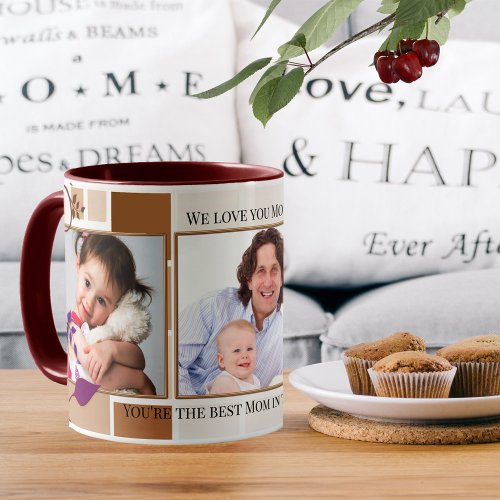 Floral Family Collage Custom Photo Mug