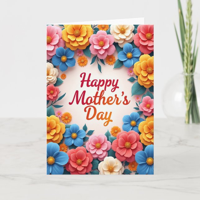 Floral Family Love Greeting Card (Front)