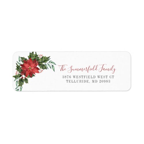 Floral Family Name Botanical Script Return Address Label