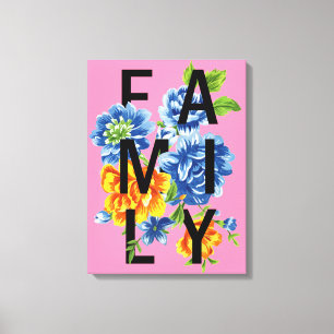Floral Family Quote Canvas Print