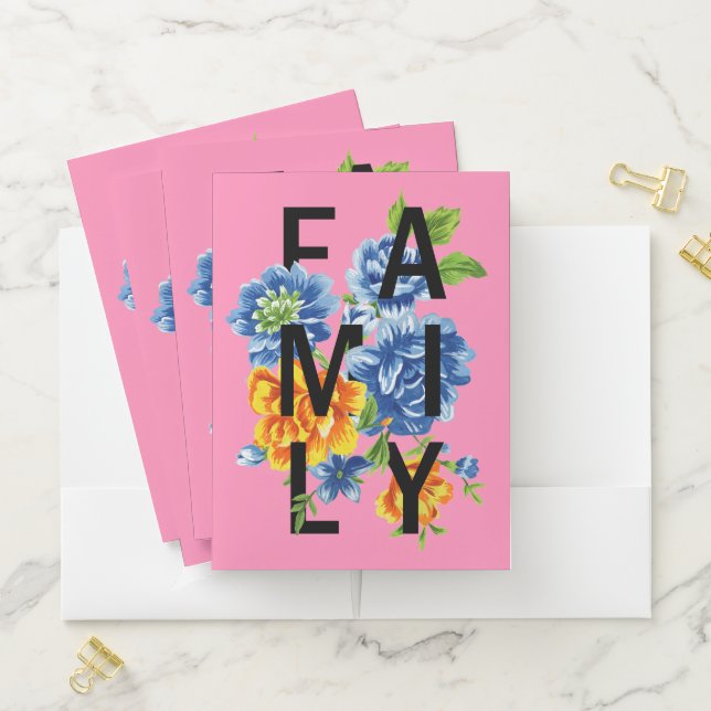 Floral Family Quote Pocket Folder (In Situ)