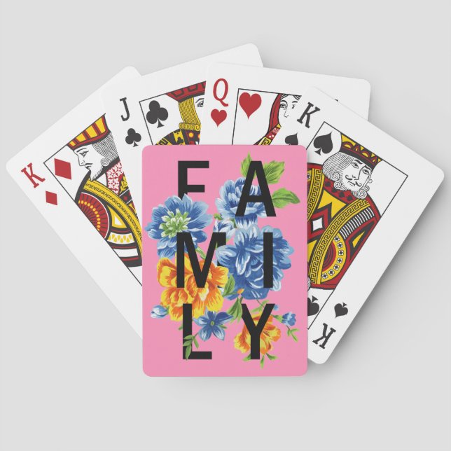 Floral Family Quote Poker Cards (Back)