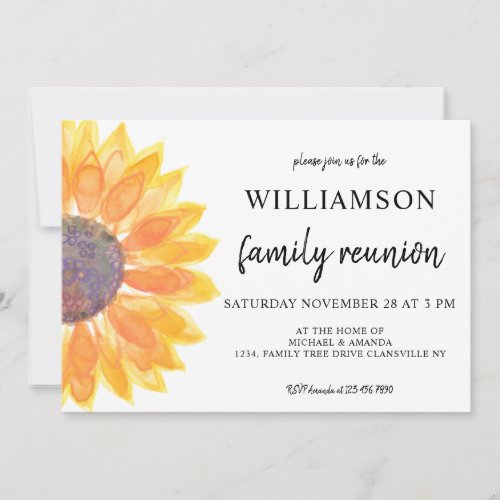  Floral Family Reunion  Invitation