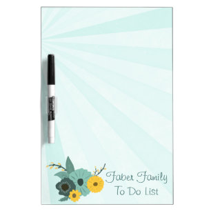 Floral Family To Do List Dry Erase Board