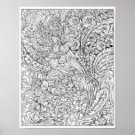 Floral Fancy Coloring Poster at Zazzle