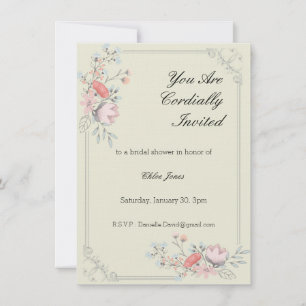 Floral Fancy Frame Bridal Shower Invitation